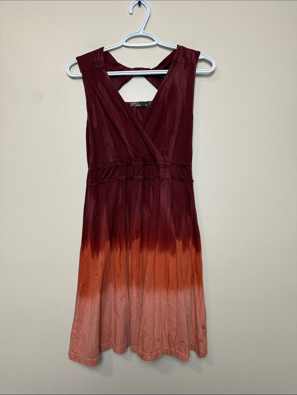 Prana Sleeveless Ombre Midi Dress 100% organic Cotton size M